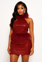 Load image into Gallery viewer, Red Velvet Sparkle Dress