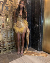 Load image into Gallery viewer, Ostrich Gold Member Dress