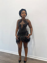 Load image into Gallery viewer, Black Swan Crystal Dress