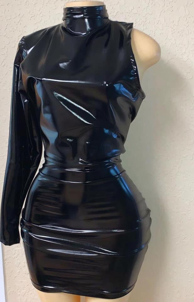 Latex Black Dress